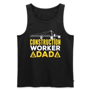 Construction Worker Father Teamwork Team Construction Site Construction - Men's Premium Organic Tank Top - black - Front - AI Model Male 178 light (178cm)
