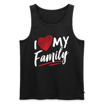 J’aime ma douce équipe de réunion de famille - Débardeur bio Premium Homme - noir - Devant - AI Model Male 178 light (178cm)