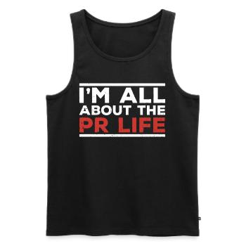 Mir Geht Es Um Das PR Leben Public Relations Beruf - Männer Premium Bio Tank Top - Schwarz - Vorne - AI Model Male 178 light (178cm)