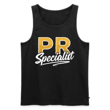 PR Spezialist Beruf Public Relations Job - Männer Premium Bio Tank Top - Schwarz - Vorne - AI Model Male 178 light (178cm)
