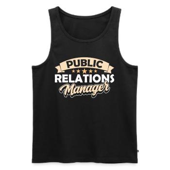 Public Relations Manager Job PR Profession - Men's Premium Organic Tank Top - black - Front - AI Model Male 178 light (178cm)