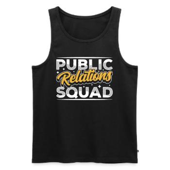Public Relations Team Öffentlichkeitsarbeit PR - Men's Premium Organic Tank Top - black - Front - AI Model Male 178 light (178cm)