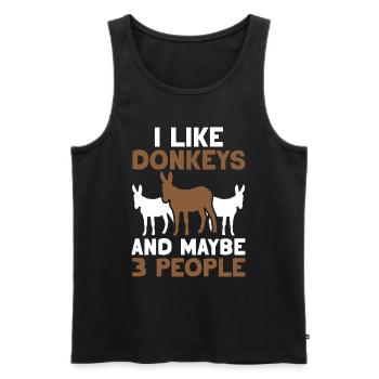 I like donkeys and maybe 3 people farm - Men's Premium Organic Tank Top - black - Front - AI Model Male 178 light (178cm)