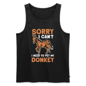 Can't I have to pet my donkey animal - Men's Premium Organic Tank Top - black - Front - Michal (187cm)