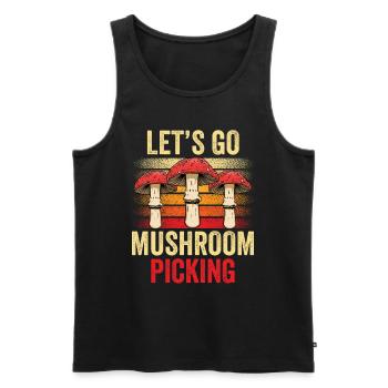 En route pour la cueillette de champignons Cueilleurs de champignons - Débardeur bio Premium Homme - noir - Devant - Michal (187cm)