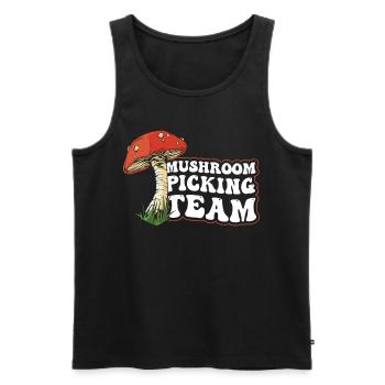 Mushroom Pickers Team Mushroom Pickers Mushrooms - Men's Premium Organic Tank Top - black - Front - Michal (187cm)