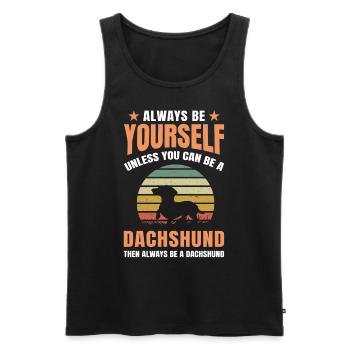 Dachshund Geschenk Dixie Wiener Doxie Dackel - Männer Premium Bio Tank Top - Schwarz - Vorne - Michal (187cm)