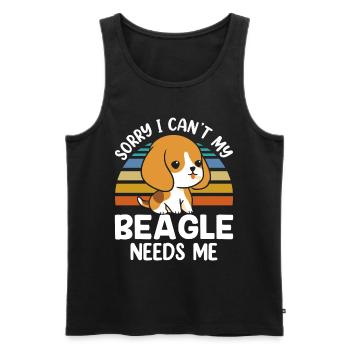 Can't my beagle needs me dog beagles - Men's Premium Organic Tank Top - black - Front - AI Model Male 178 light (178cm)