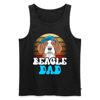 Beagle Papa Liebhaber Hund Beagles Welpe - Männer Premium Bio Tank Top - Schwarz - Vorne - AI Model Male 178 light (178cm)