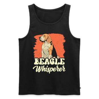 Beagle Whisperer Beagles lover puppy dog - Men's Premium Organic Tank Top - black - Front - AI Model Male 178 light (178cm)
