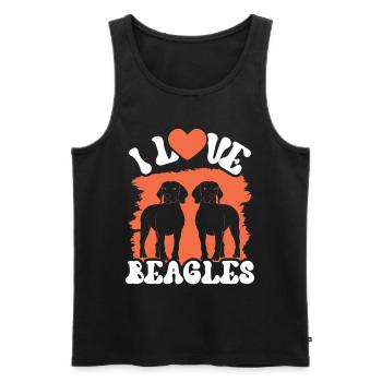 Ich Liebe Beagles Liebhaber Beagle Hund Welpe - Männer Premium Bio Tank Top - Schwarz - Vorne - AI Model Male 178 light (178cm)