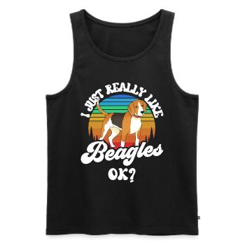 Ich Mag Beagles Einfach Sehr Ok Hund Welpe Beagle - Männer Premium Bio Tank Top - Schwarz - Vorne - AI Model Male 178 light (178cm)
