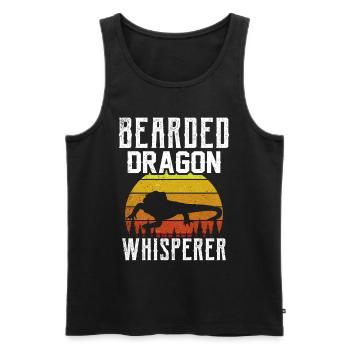 Bartagamen Flüsterer Tier Bearded Dragon Haustier - Männer Premium Bio Tank Top - Schwarz - Vorne - AI Model Male 178 light (178cm)