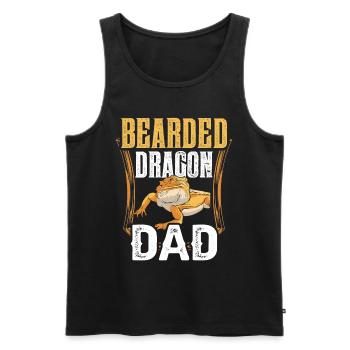 Bearded Dragon Papa Bearded Dragon Animal - Men's Premium Organic Tank Top - black - Front - AI Model Male 178 light (178cm)