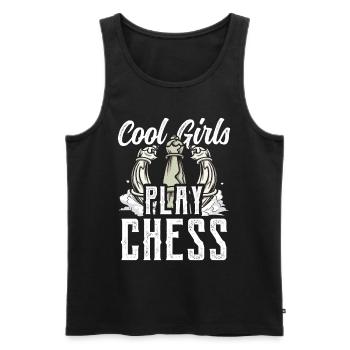 Coole Mädchen Spielen Schach Schachspieler - Männer Premium Bio Tank Top - Schwarz - Vorne - AI Model Male 178 light (178cm)