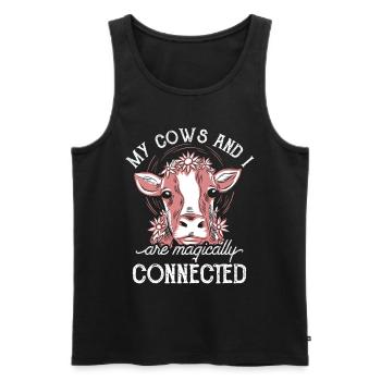 Meine Kühe Und Ich Sind Magisch Verbunden Kuh - Männer Premium Bio Tank Top - Schwarz - Vorne - Michal (187cm)