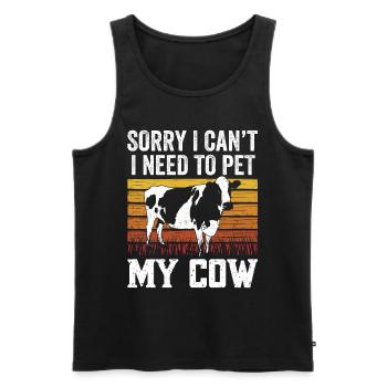 Can't I have to pet my cow animals - Men's Premium Organic Tank Top - black - Front - Michal (187cm)