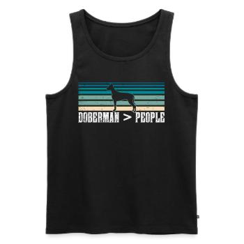 Doberman > humains Dobermans Doberman chiens - Débardeur bio Premium Homme - noir - Devant - Michal (187cm)