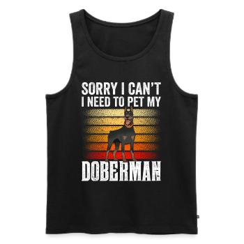 Kann Nicht Ich Muss Meinen Dobermann Streicheln - Männer Premium Bio Tank Top - Schwarz - Vorne - Michal (187cm)