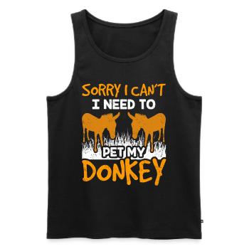 Can't I have to pet my donkey animal - Men's Premium Organic Tank Top - black - Front - Michal (187cm)