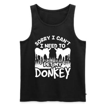 Can't I have to pet my donkey animal - Men's Premium Organic Tank Top - black - Front - Michal (187cm)