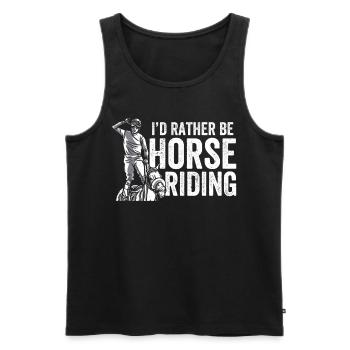 Je préfère aller à cheval cavalier cheval - Débardeur bio Premium Homme - noir - Devant - Michal (187cm)