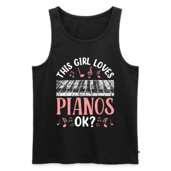 Cette fille aime le piano - Débardeur bio Premium Homme - noir - Devant - Michal (187cm)