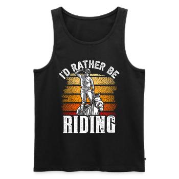 Je préfère monter cavalier écurie d’équitation - Débardeur bio Premium Homme - noir - Devant - Michal (187cm)