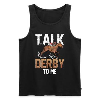 Talk Derby with me rider horse riding - Men's Premium Organic Tank Top - black - Front - Michal (187cm)
