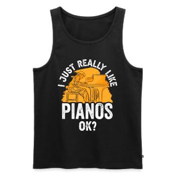 Ich Mag Klaviere Einfach Sehr Spieler Klavier - Männer Premium Bio Tank Top - Schwarz - Vorne - Michal (187cm)
