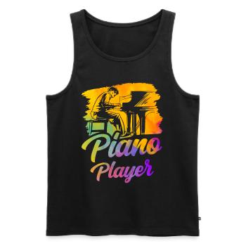 Piano player Piano musician Piano - Men's Premium Organic Tank Top - black - Front - AI Model Male 178 light (178cm)