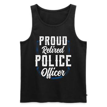 Proud retired police officer - Men's Premium Organic Tank Top - black - Front - Michal (187cm)
