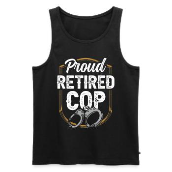 Proud retired policeman Police pension - Men's Premium Organic Tank Top - black - Front - Michal (187cm)