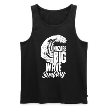 Nazaré Big Wave Surfing Surfer Surfing Waves - Men's Premium Organic Tank Top - black - Front - Michal (187cm)