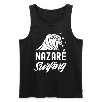 Nazaré Surfen Surfing Wellen Surfer - Männer Premium Bio Tank Top - Schwarz - Vorne - AI Model Male 178 light (178cm)