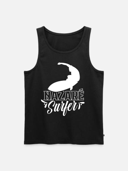 Nazaré Surfer Waves Surfing - Men's Premium Organic Tank Top - black