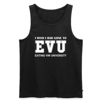 Exiting VIM University for Linux Nerds and Coders - Männer Premium Bio Tank Top - Schwarz - Vorne - AI Model Male 178 light (178cm)