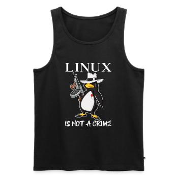 Linux is Not A Crime Tux Linux Penguin Gangster - Männer Premium Bio Tank Top - Schwarz - Vorne - Michal (187cm)