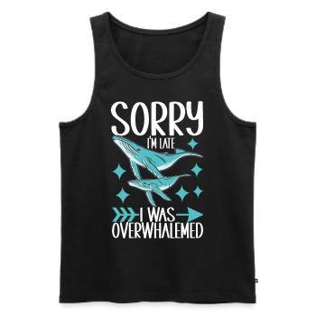 Whale Watchers - Men's Premium Organic Tank Top - black - Front - Michal (187cm)