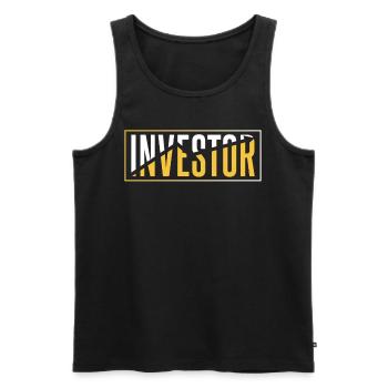 Investisseurs Investir Investisseur Financier Investir - Débardeur bio Premium Homme - noir - Devant - AI Model Male 178 light (178cm)