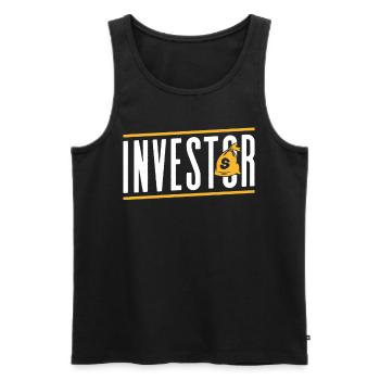 Investisseurs Investir Financier Investisseur Investir - Débardeur bio Premium Homme - noir - Devant - AI Model Male 178 light (178cm)