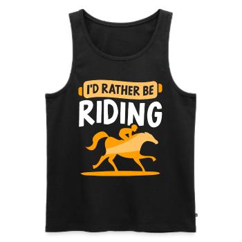 I would rather ride horse riding stable rider - Men's Premium Organic Tank Top - black - Front - Michal (187cm)