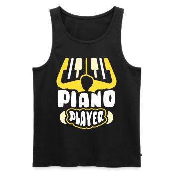 Piano player Piano Piano musician - Men's Premium Organic Tank Top - black - Front - AI Model Male 178 light (178cm)