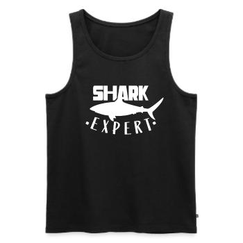 Requins experts Requins Dent de requin Requin plongeur - Débardeur bio Premium Homme - noir - Devant - AI Model Male 178 light (178cm)