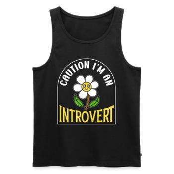 Beware I'm an introvert Shy - Men's Premium Organic Tank Top - black - Front - AI Model Male 178 light (178cm)