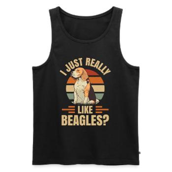 Ich Mag Beagles Einfach Sehr Ok Hund Beagle Welpe - Männer Premium Bio Tank Top - Schwarz - Vorne - AI Model Male 178 light (178cm)