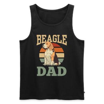 Beagle Papa Beagles Welpe Hund Liebhaber - Männer Premium Bio Tank Top - Schwarz - Vorne - AI Model Male 178 light (178cm)
