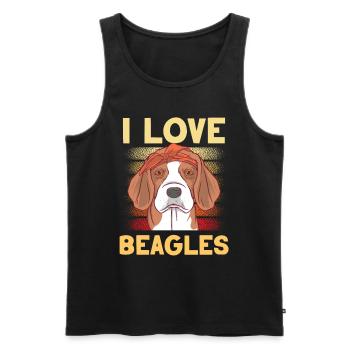 Ich Liebe Beagles Liebhaber Beagle Hund Welpe - Männer Premium Bio Tank Top - Schwarz - Vorne - AI Model Male 178 light (178cm)