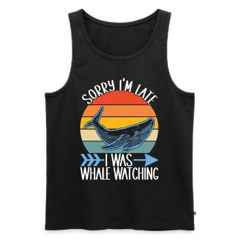 Whale Watchers - Men's Premium Organic Tank Top - black - Front - Michal (187cm)