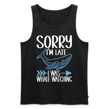 Whale Watchers - Men's Premium Organic Tank Top - black - Front - Michal (187cm)